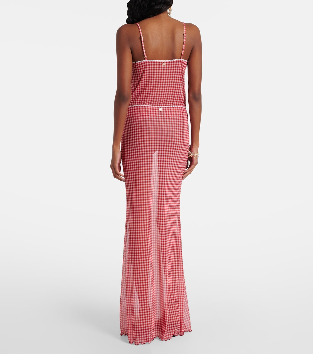 Solay gingham maxi skirt | Bananhot
