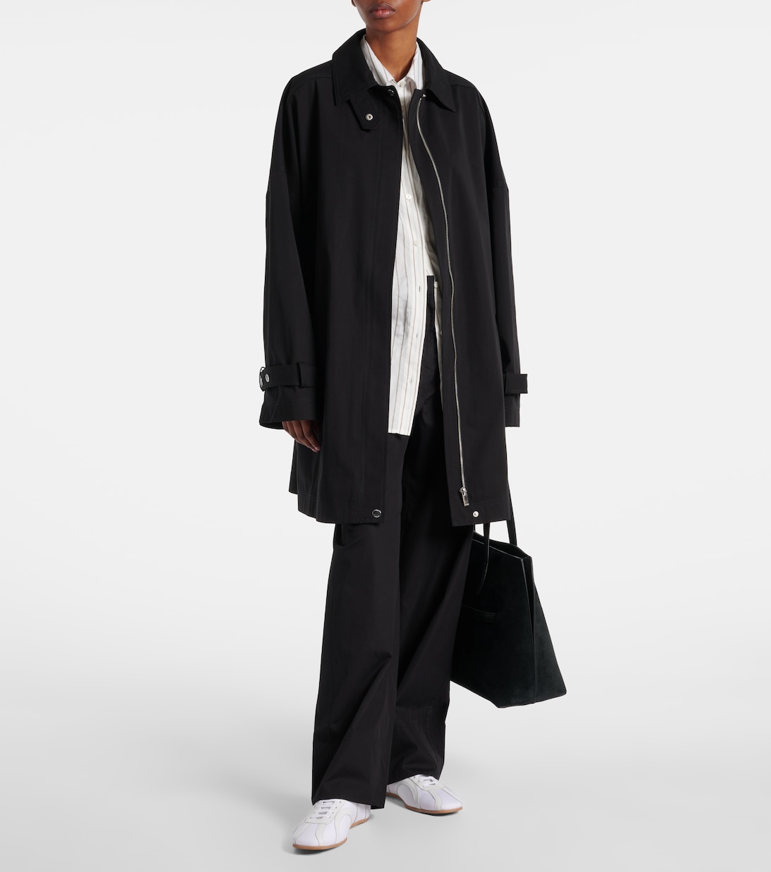 Leather-trimmed sneakers | Toteme