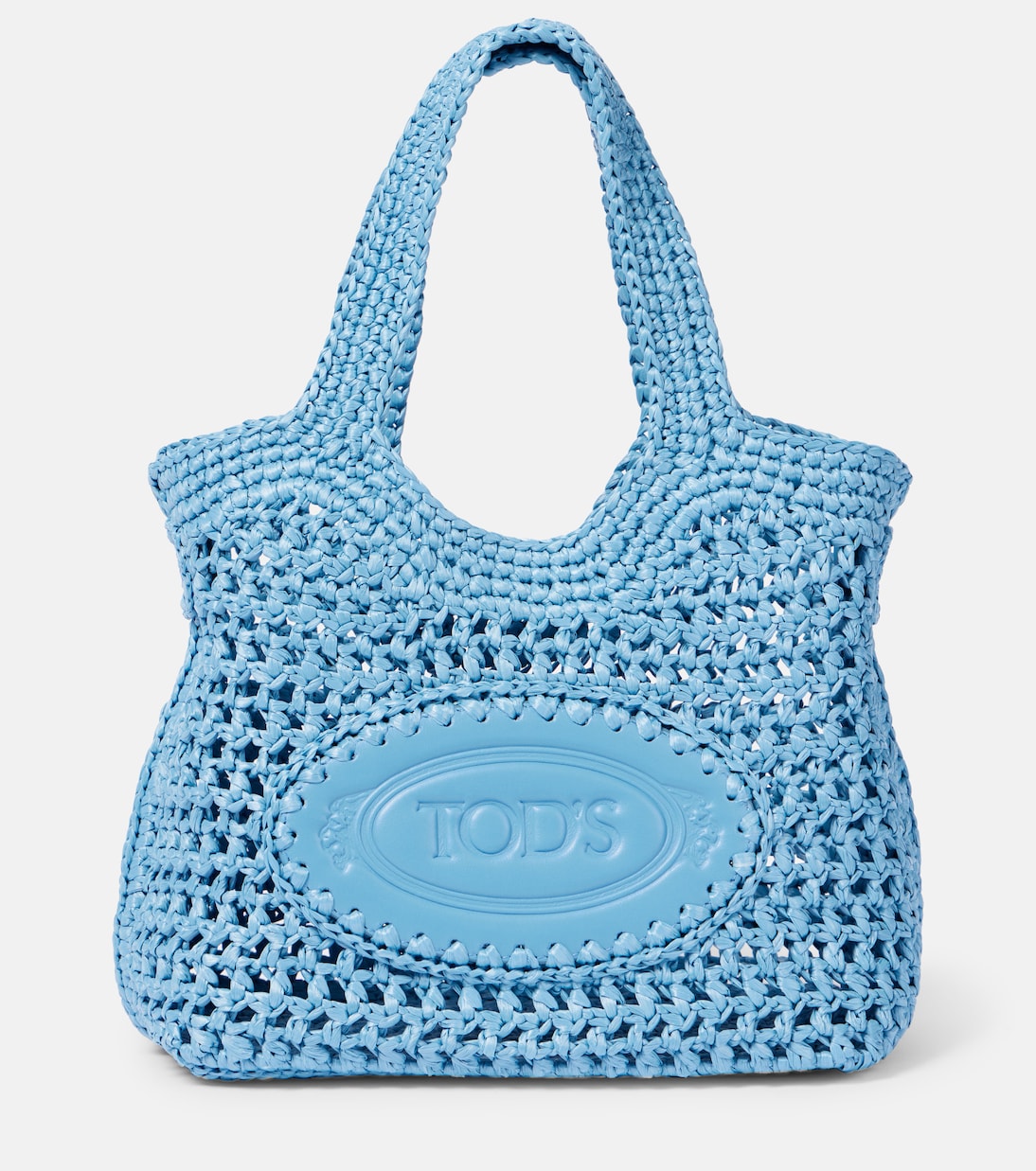 Leather-trimmed raffia basket bag | Tod's