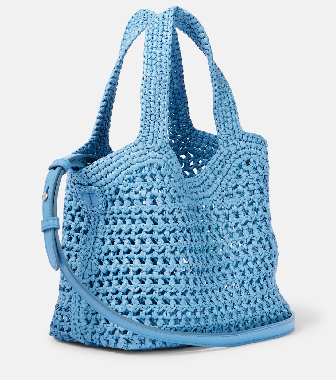 Leather-trimmed raffia basket bag | Tod's