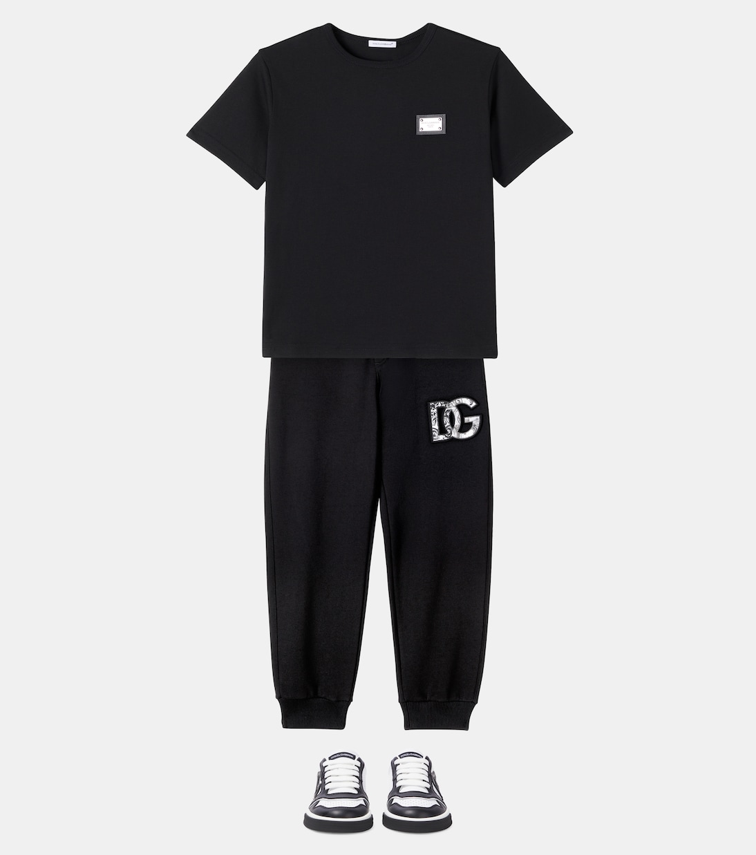 T-shirt in jersey di cotone con logo | Dolce&Gabbana Kids