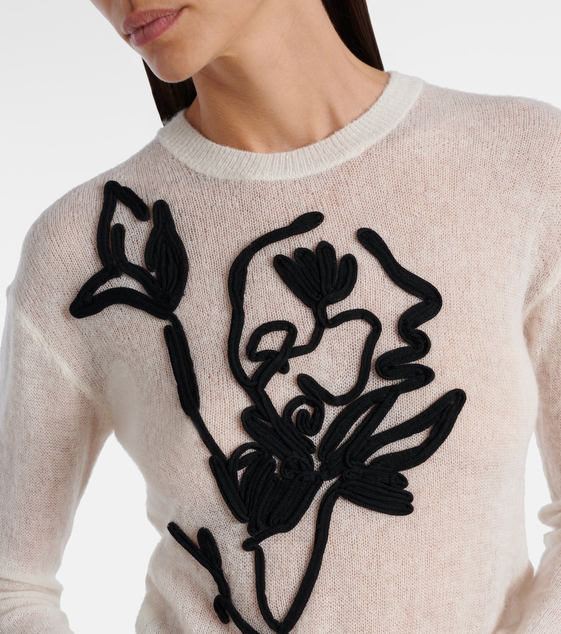 Jersey de mezcla de alpaca y lana bordado | Erdem