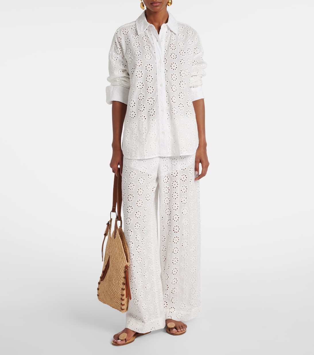 Colton eyelet cotton shirt | Staud