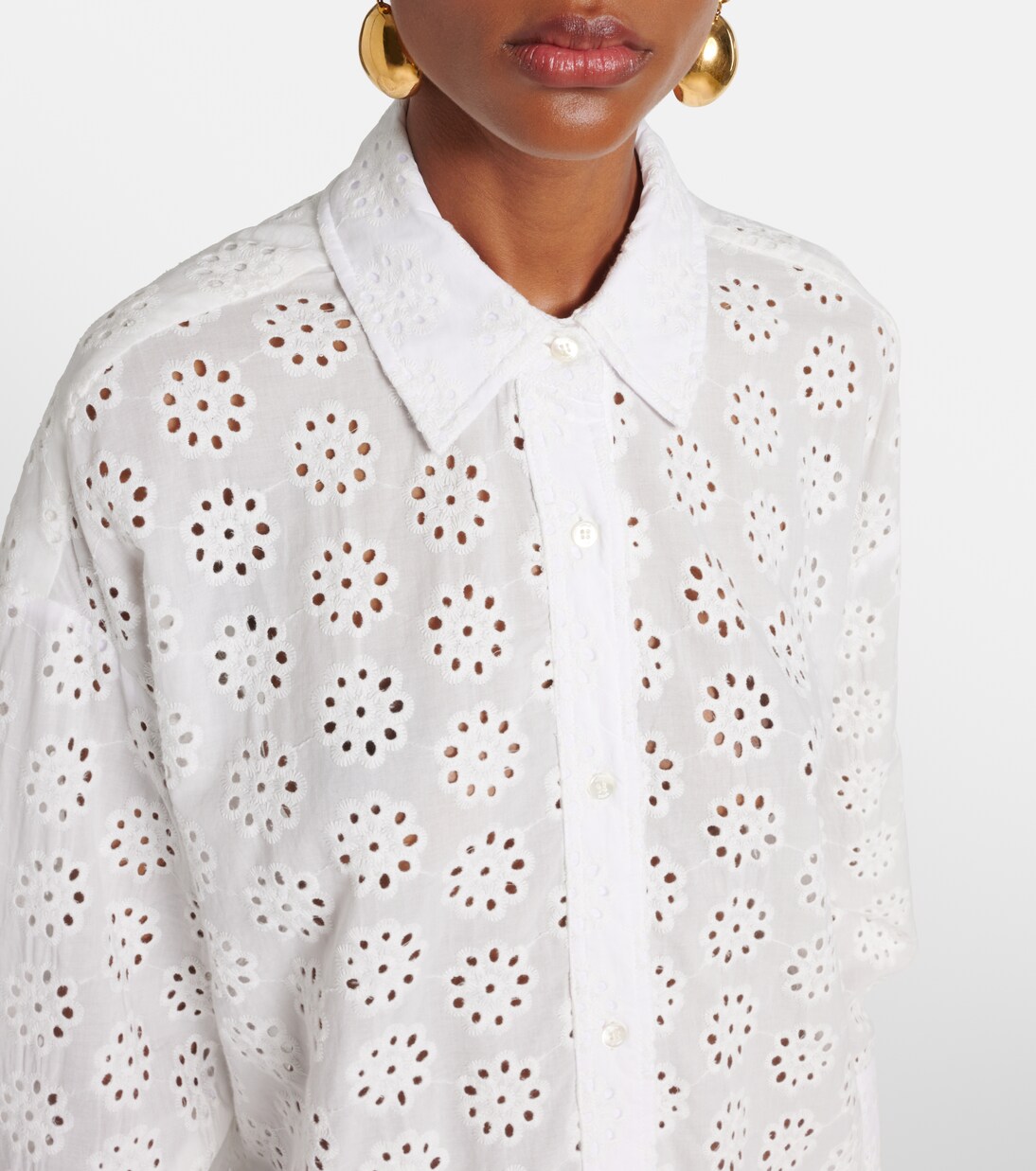 Colton eyelet cotton shirt | Staud