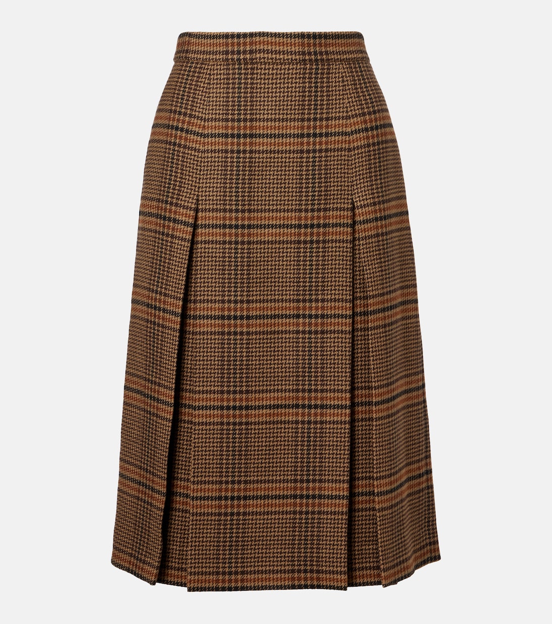Prince of Wales wool midi skirt | Saint Laurent