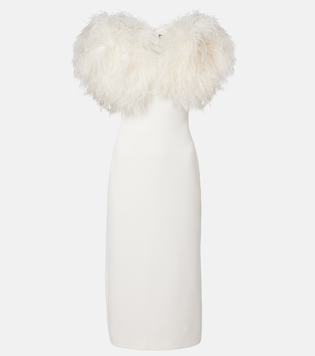 Feather-trimmed cocktail dress | David Koma