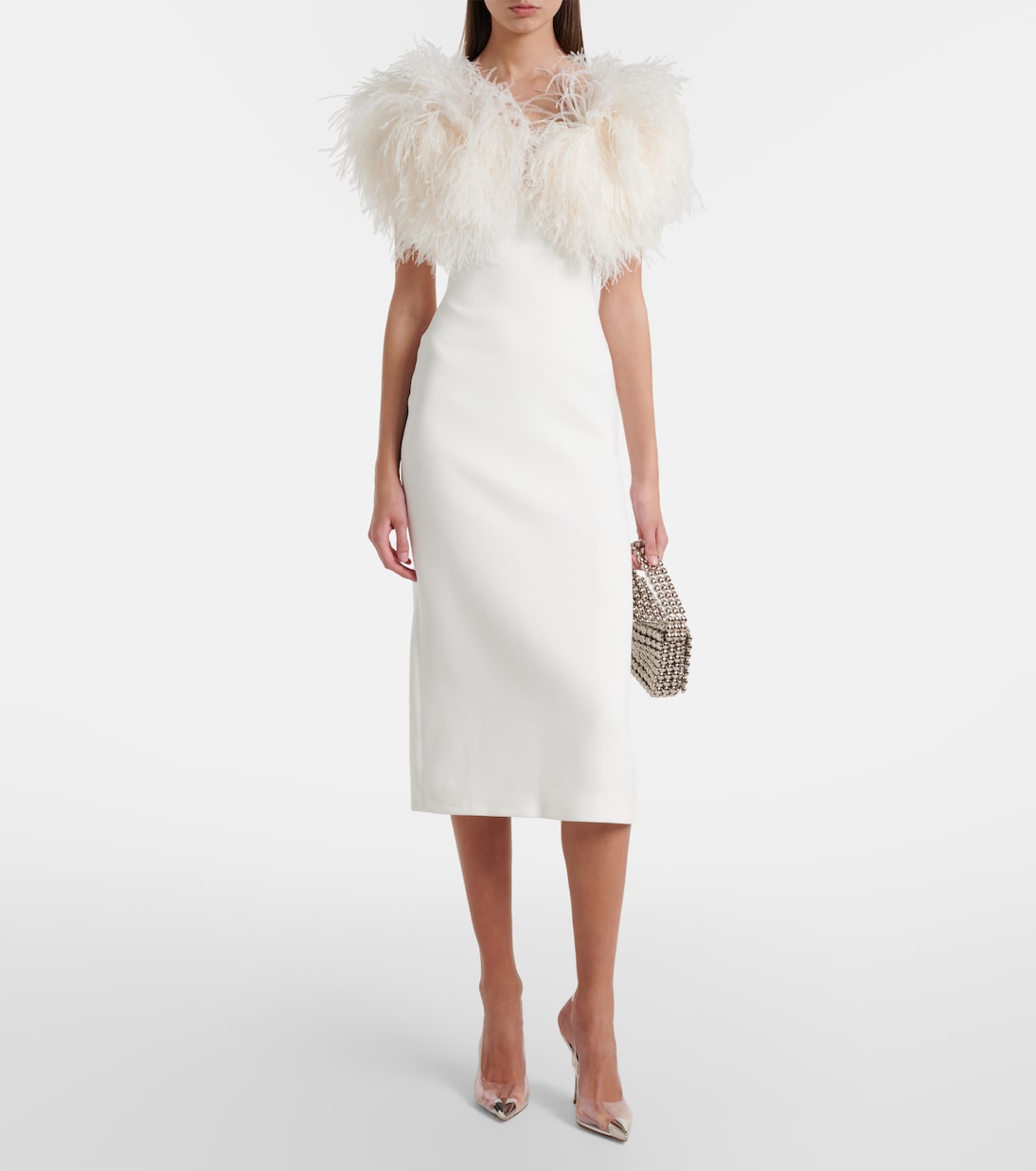 Feather-trimmed cocktail dress | David Koma