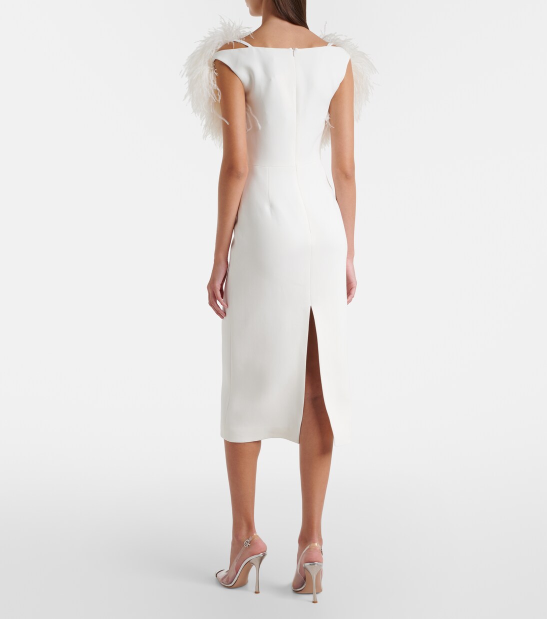 Feather-trimmed cocktail dress | David Koma