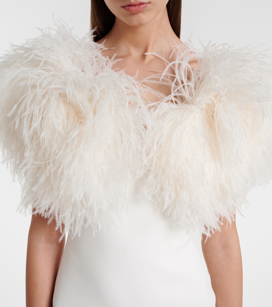 Feather-trimmed cocktail dress | David Koma
