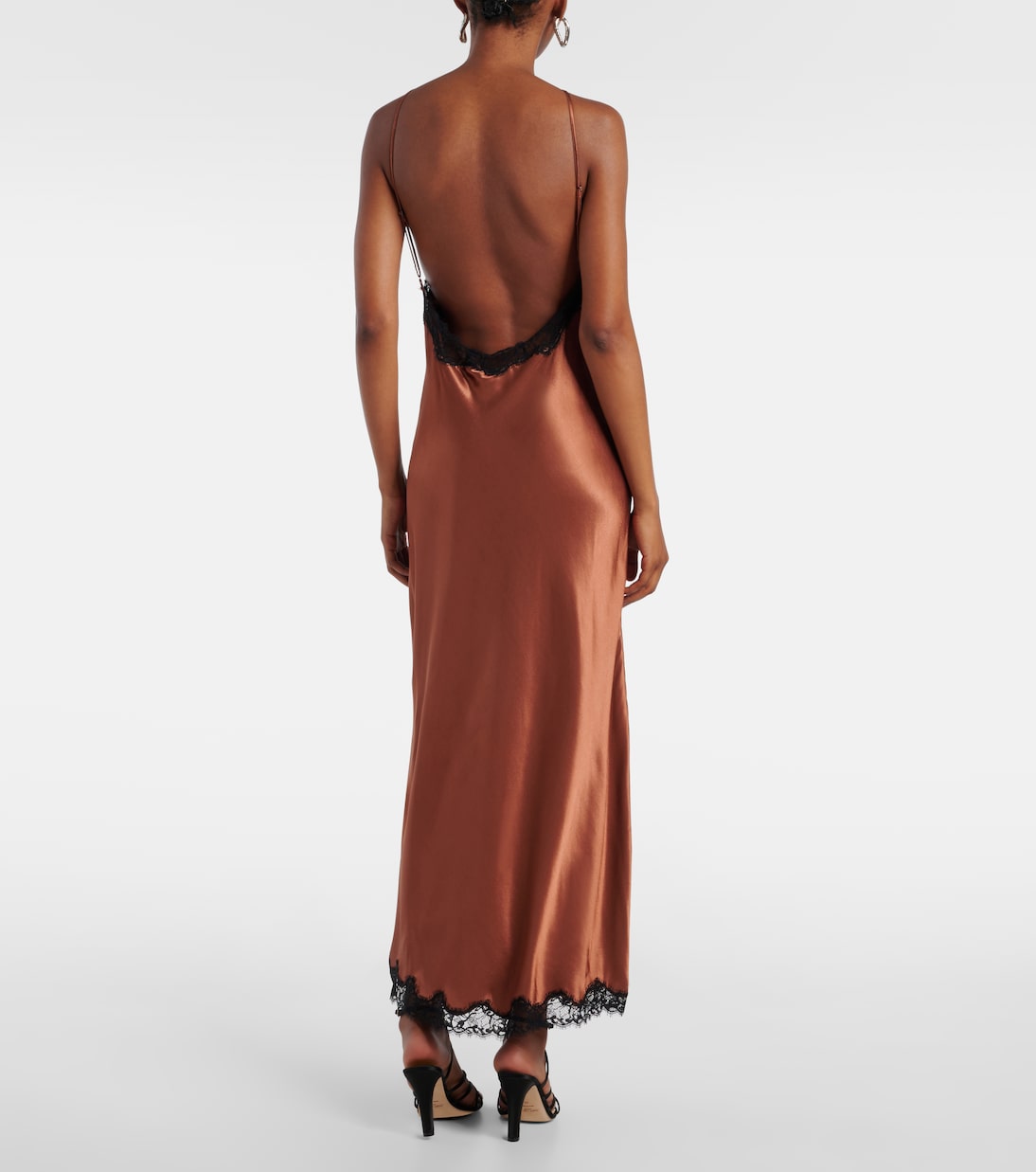Harlan lace-trimmed satin midi dress | Rixo