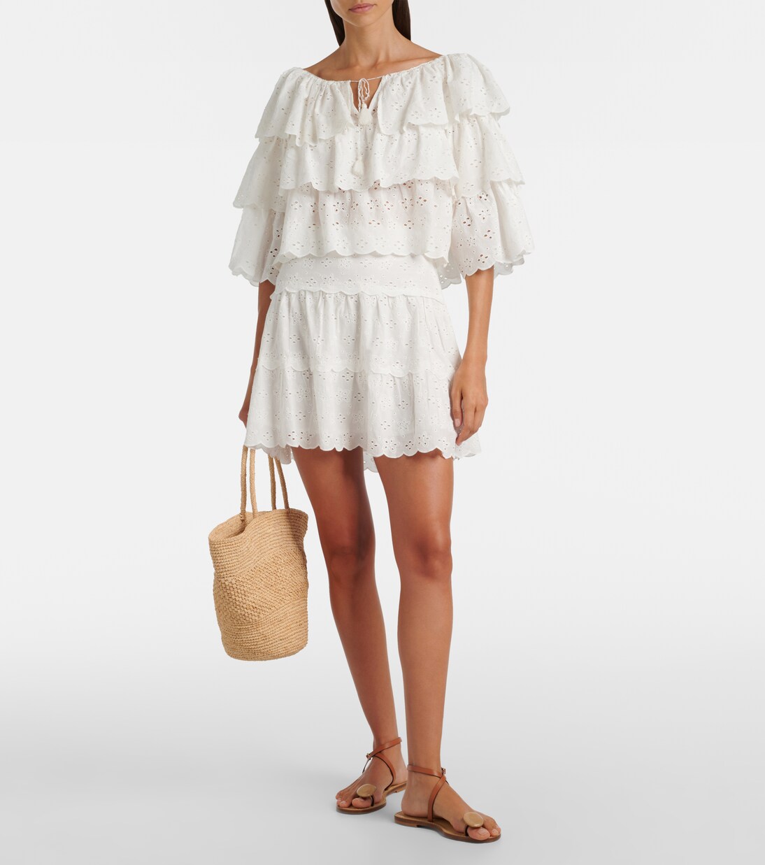 Minigonna Cassandra in cotone smerlato | Rixo