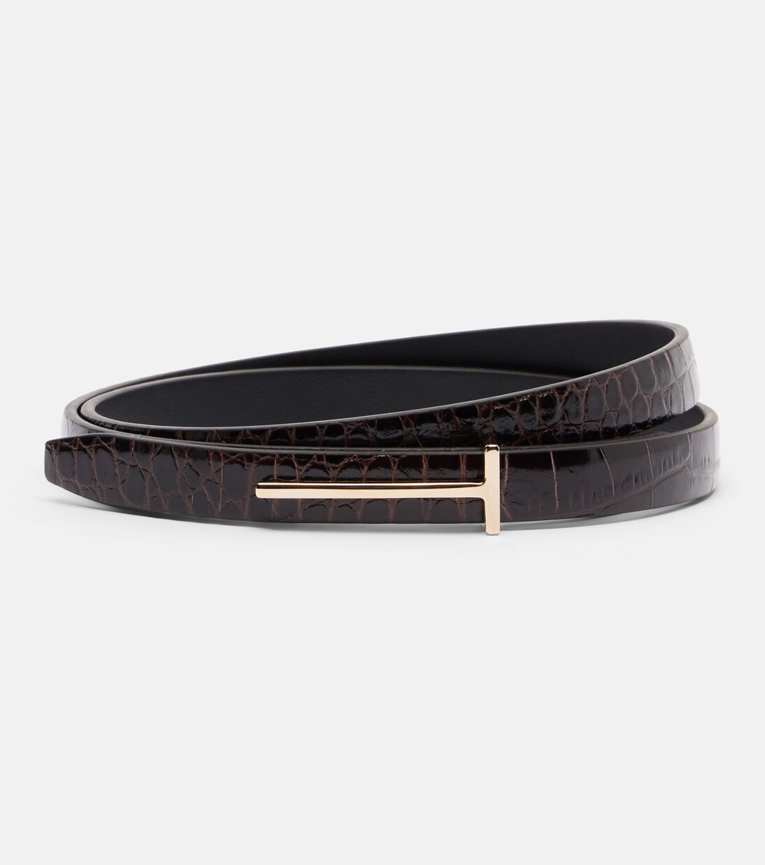 T croc-effect leather belt | Tom Ford