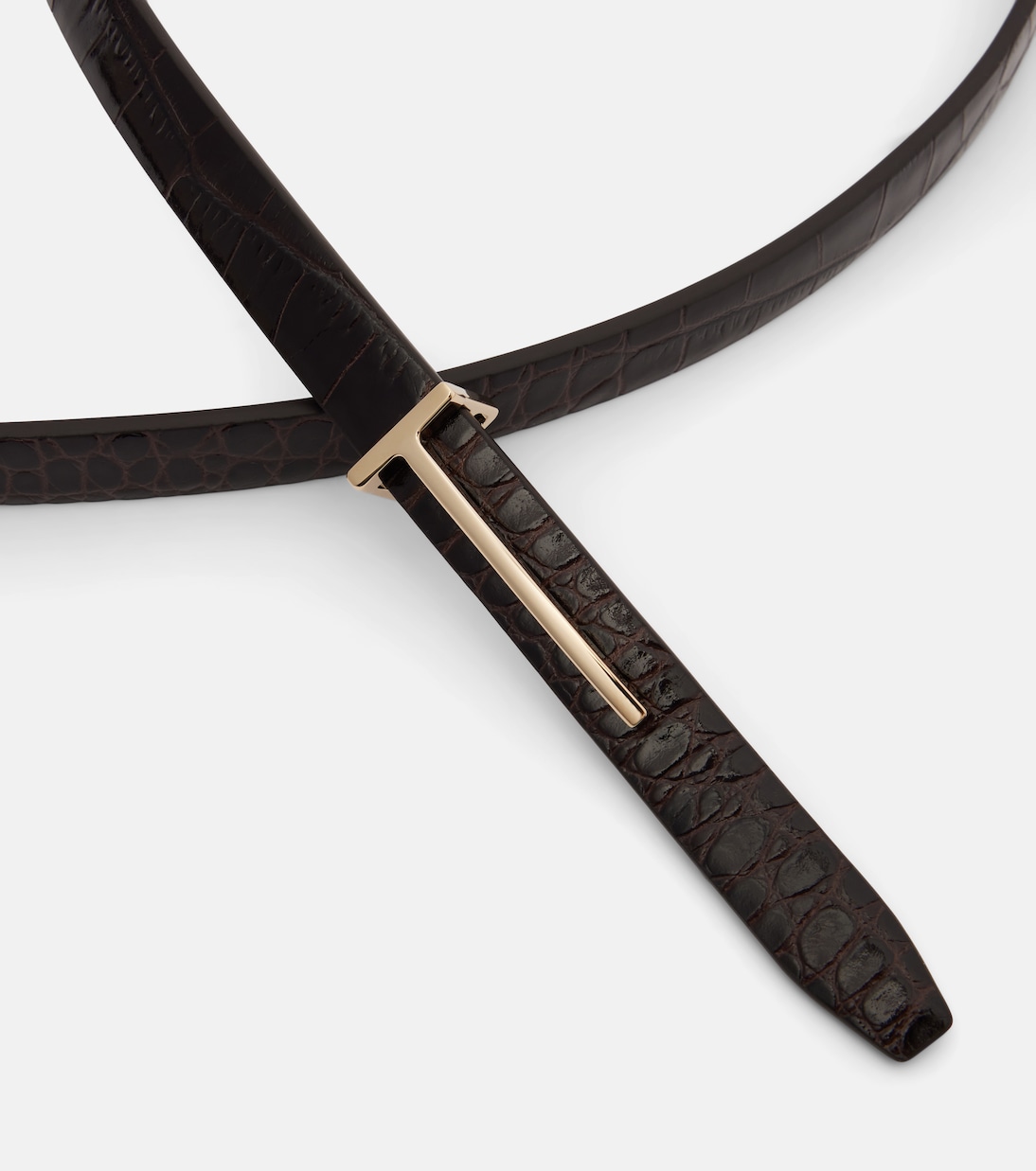 T croc-effect leather belt | Tom Ford