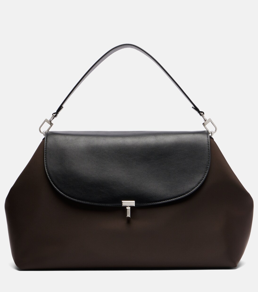 T-Lock Medium leather-trimmed shoulder bag | Toteme