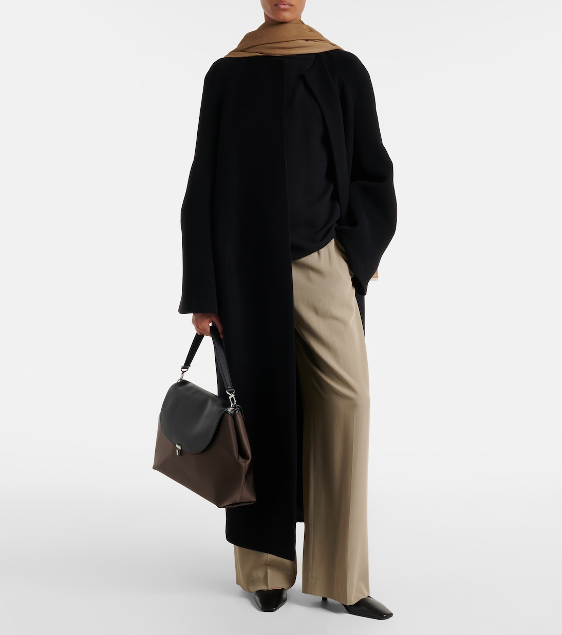 T-Lock Medium leather-trimmed shoulder bag | Toteme