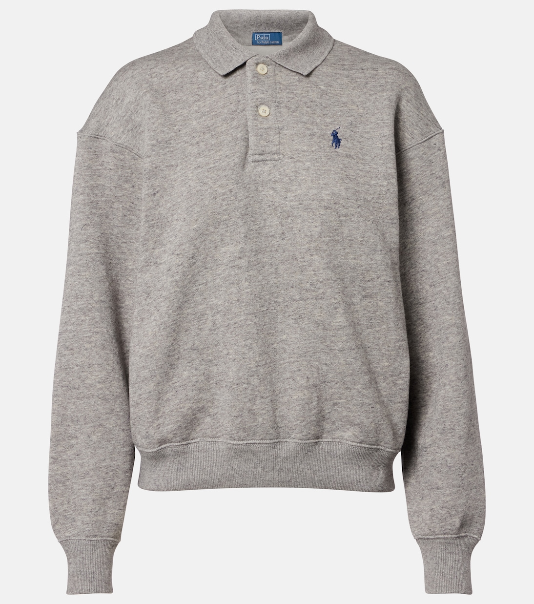 Logo cotton-blend fleece polo sweatshirt | Polo Ralph Lauren