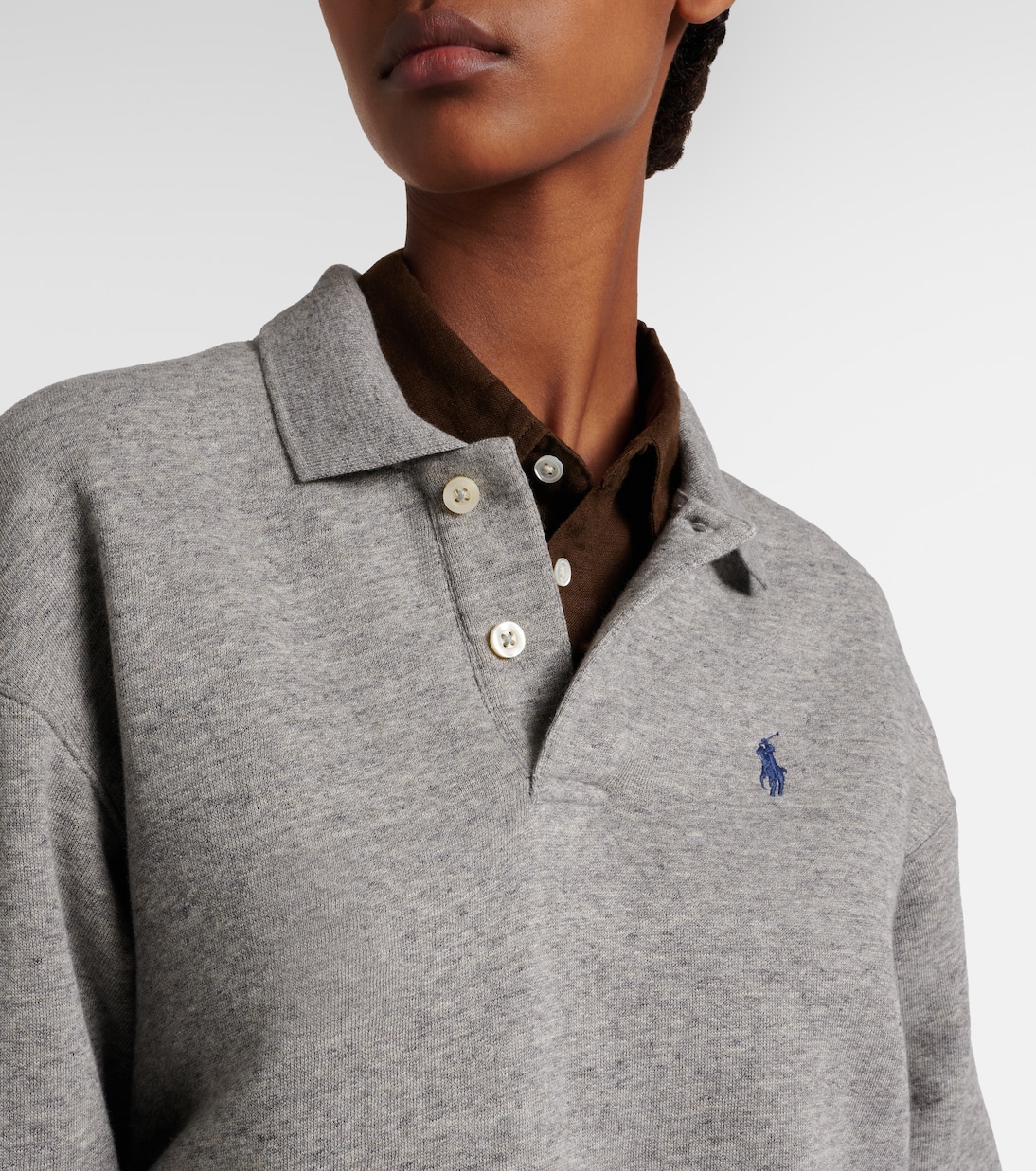 Logo cotton-blend fleece polo sweatshirt | Polo Ralph Lauren