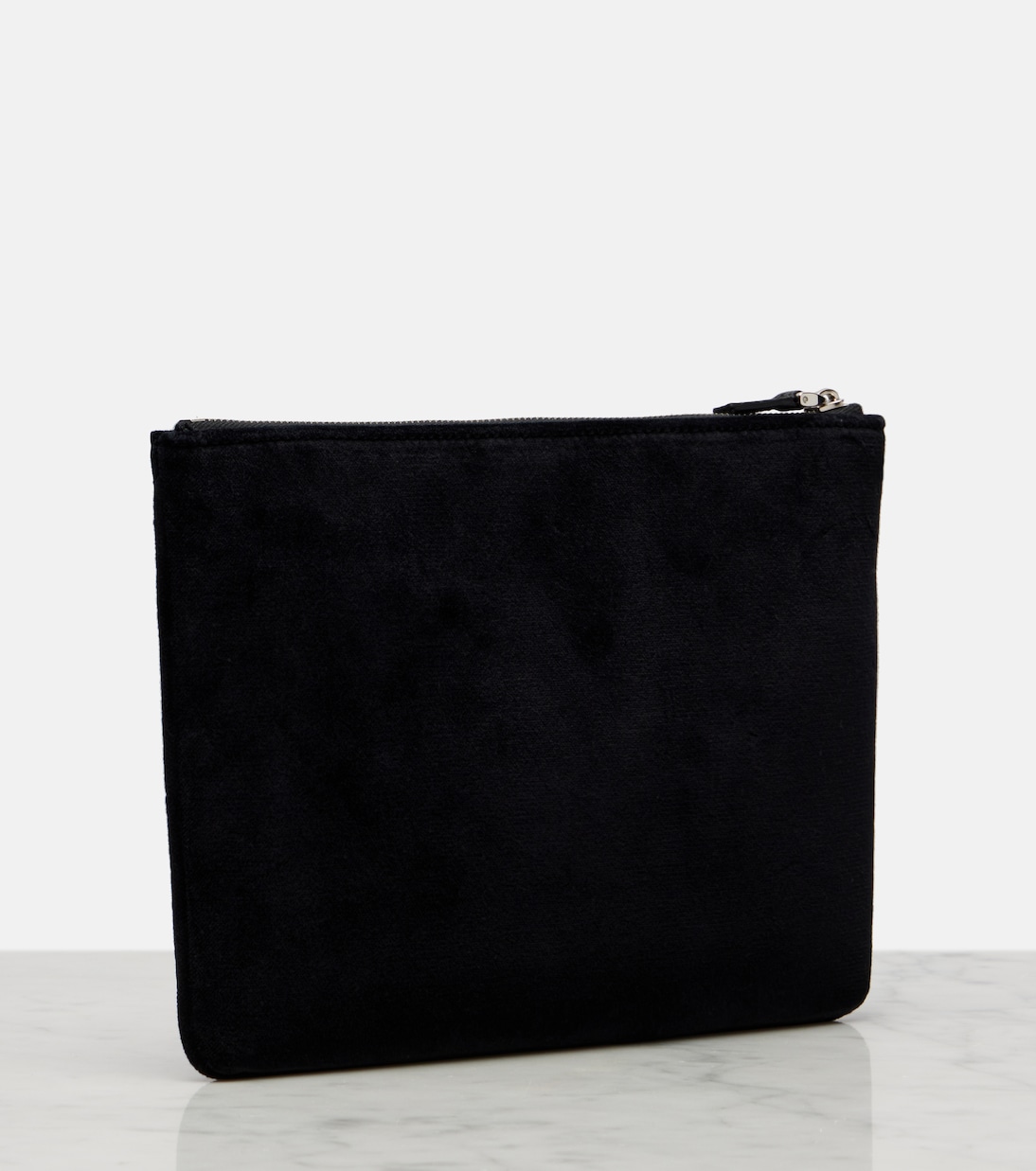 Clutch VLogo aus Samt mit Kristallen | Valentino Garavani