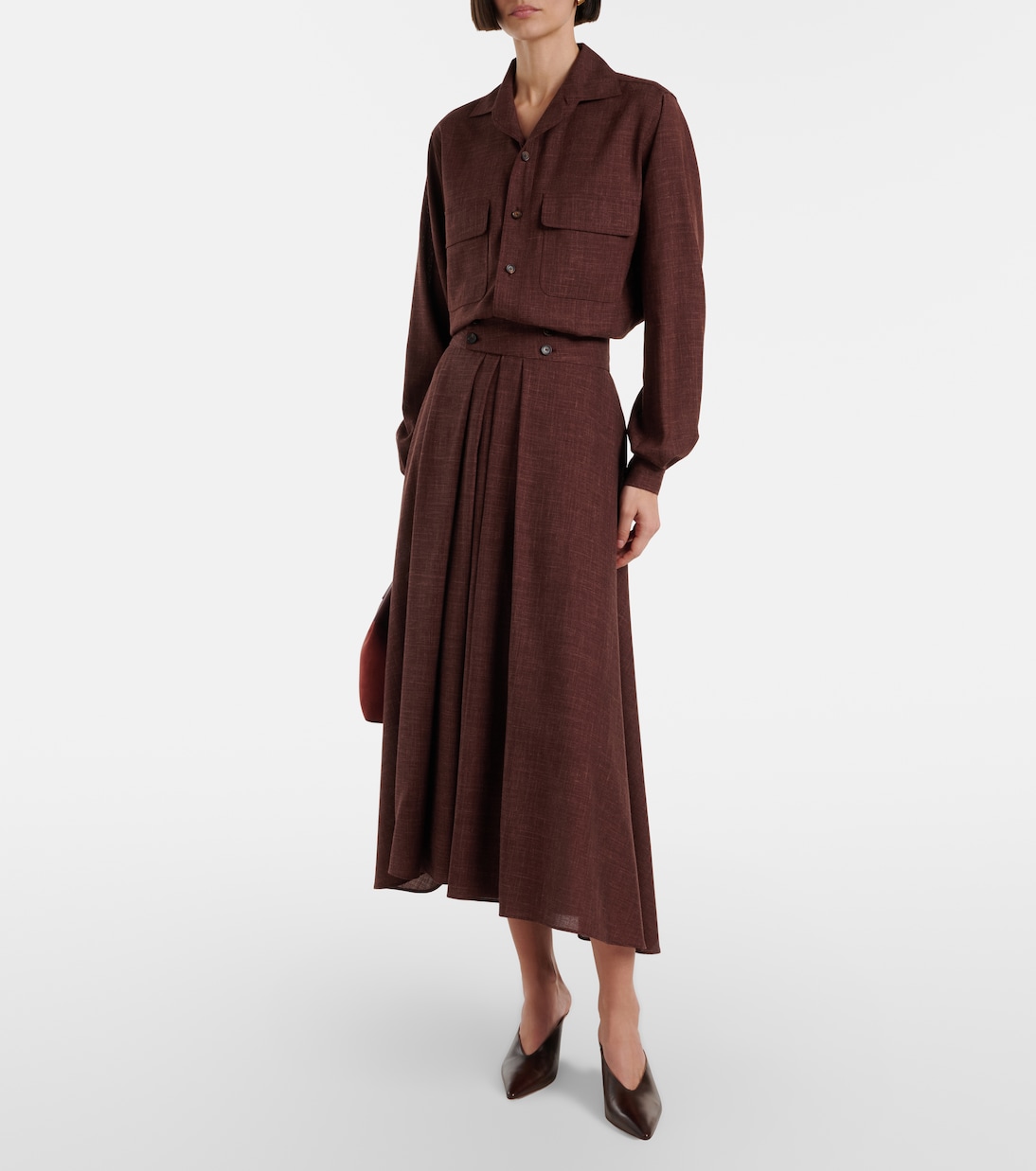 Midirock Petra aus Wolle, Seide und Leinen | Loro Piana