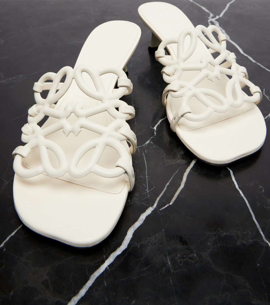 Petal Anagram leather mules | Loewe