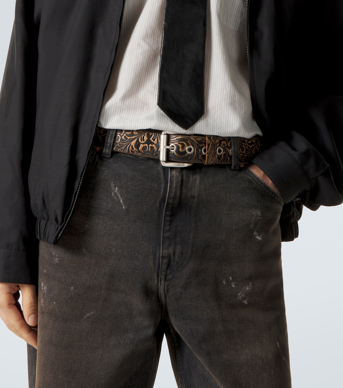 40mm paisley leather belt | Our Legacy