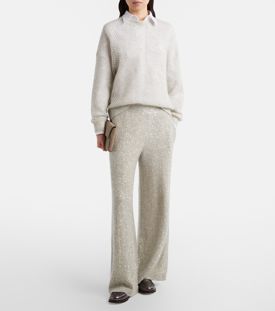 Weite Hose mit Pailletten | Brunello Cucinelli