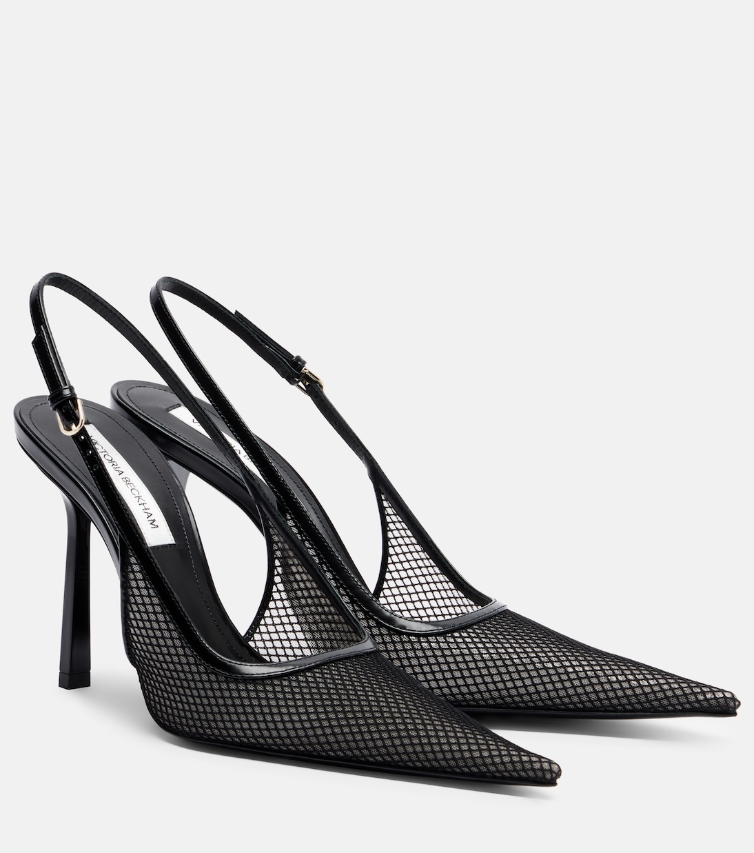 Leather-trimmed mesh slingback pumps | Victoria Beckham