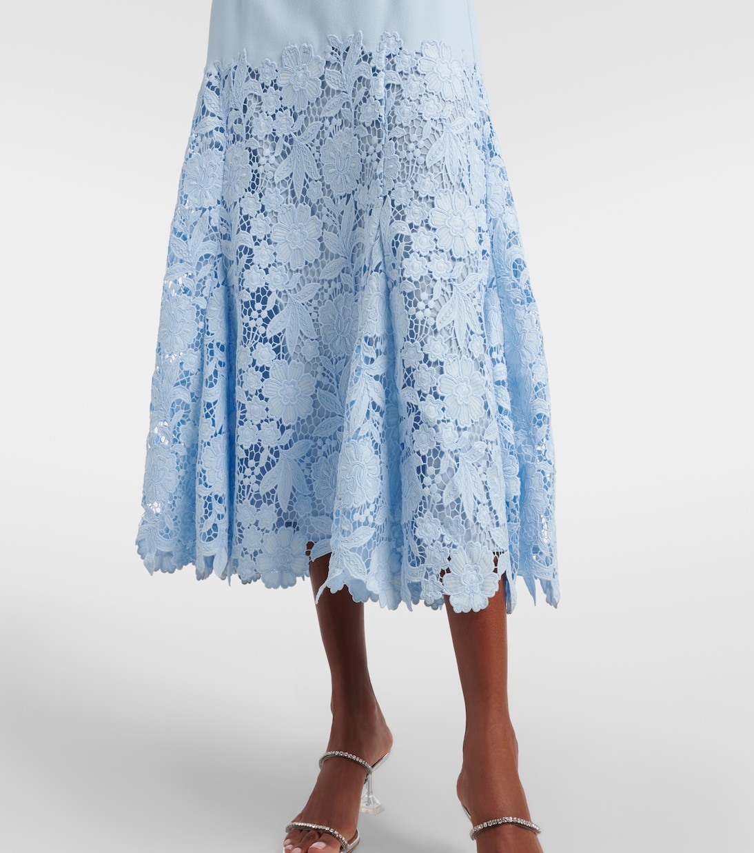 Belted lace midi dress | Self-Portrait