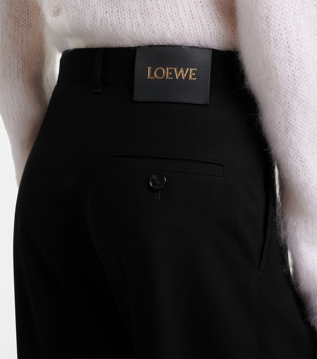 Belted wool wide-leg trousers | Loewe