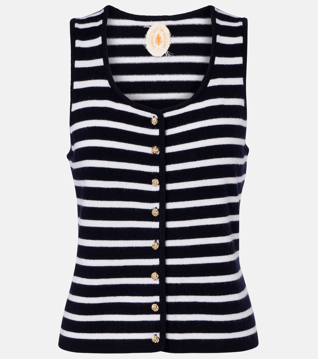 Striped cashmere sweater vest | Jardin des Orangers