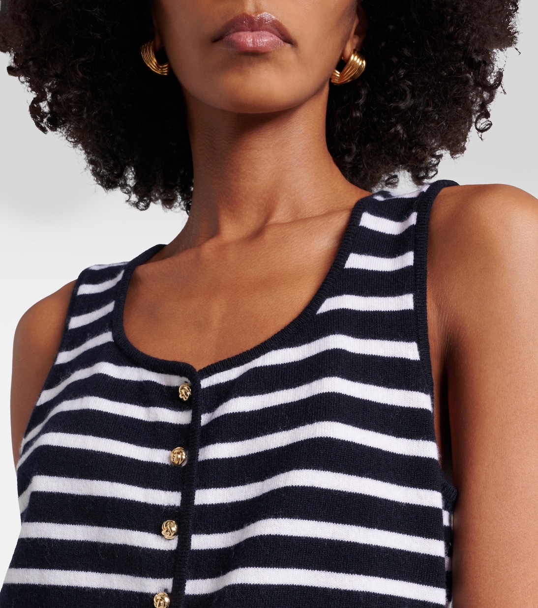 Striped cashmere sweater vest | Jardin des Orangers