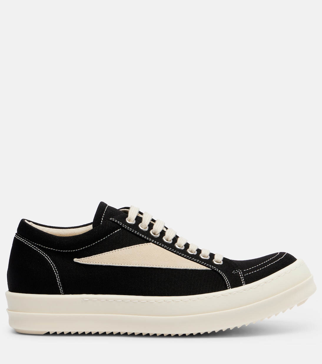 Vintage suede-trimmed canvas sneakers | Rick Owens