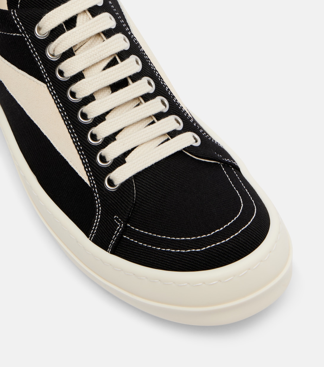 Vintage suede-trimmed canvas sneakers | Rick Owens