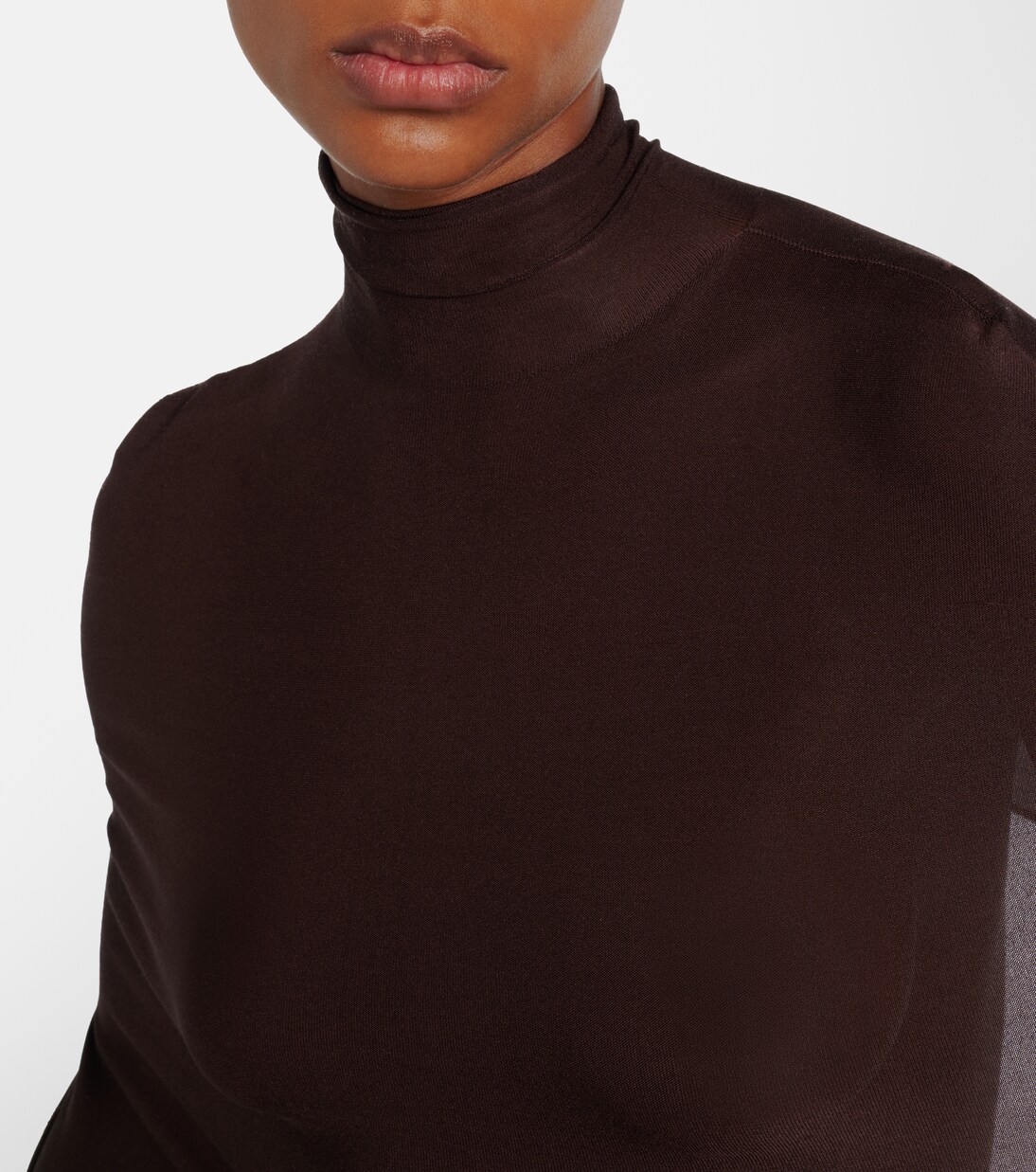 Open-back silk-blend turtleneck top | Alaïa