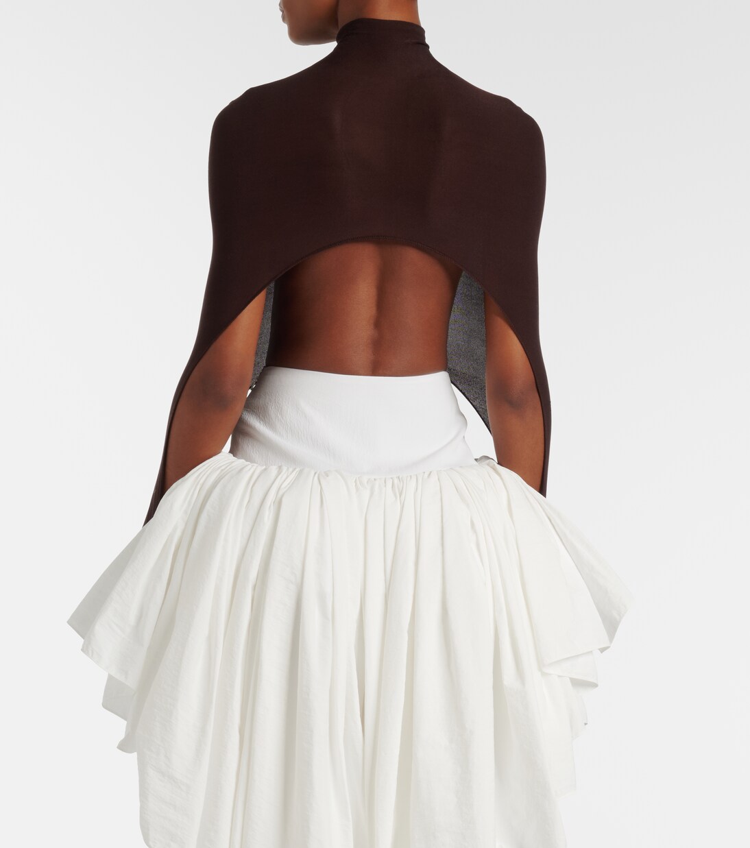 Open-back silk-blend turtleneck top | Alaïa