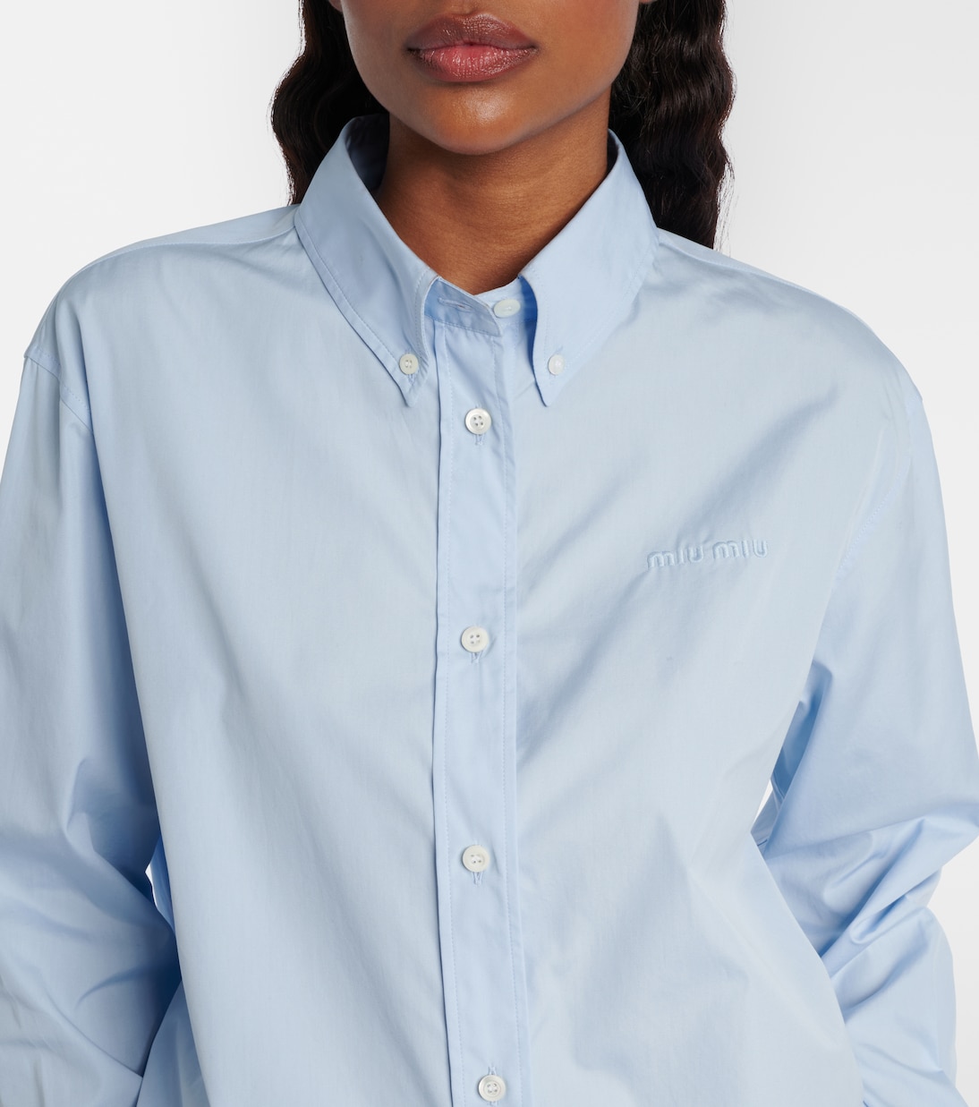 Camisa de popelín de algodón | Miu Miu