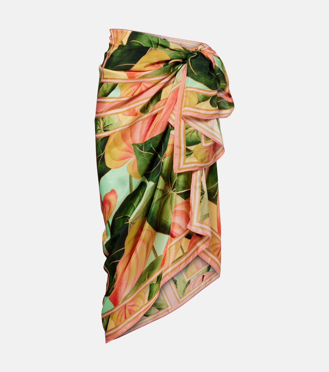 Anturium Leaves satin beach cover-up | Farm Rio