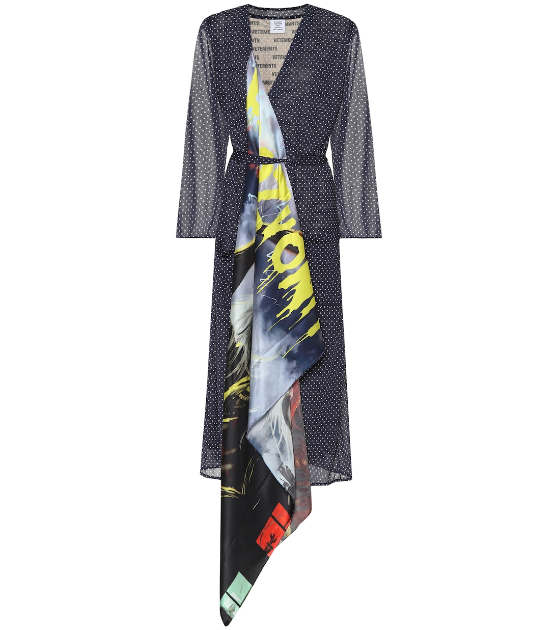 Robe portefeuille imprimée en mousseline et soie | Vetements