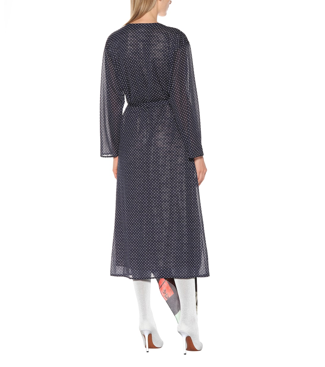Robe portefeuille imprimée en mousseline et soie | Vetements