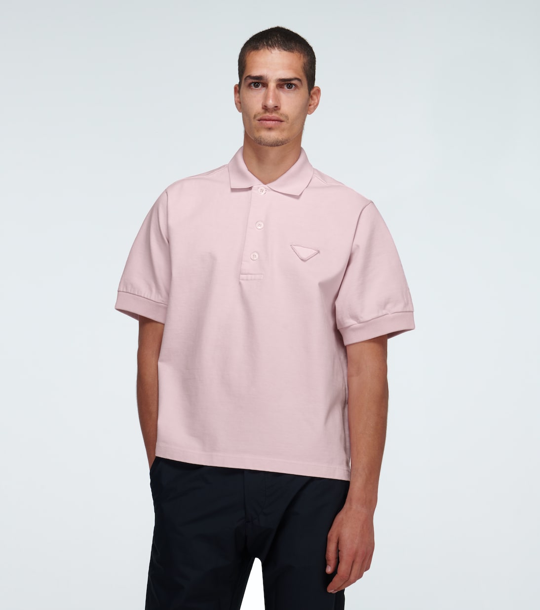 Jersey polo with tonal logo | Prada