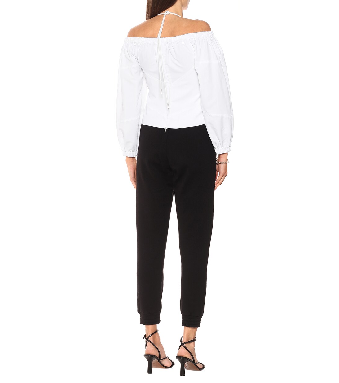 Top Silvia in tessuto tecnico con scollo bardot | Rta