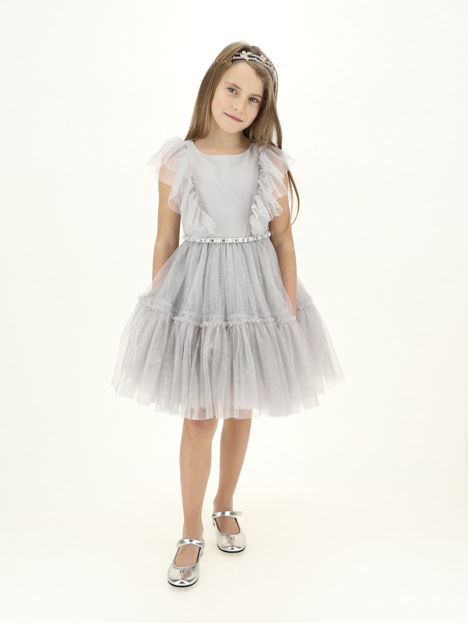 Abito in tulle con cristalli | Monnalisa