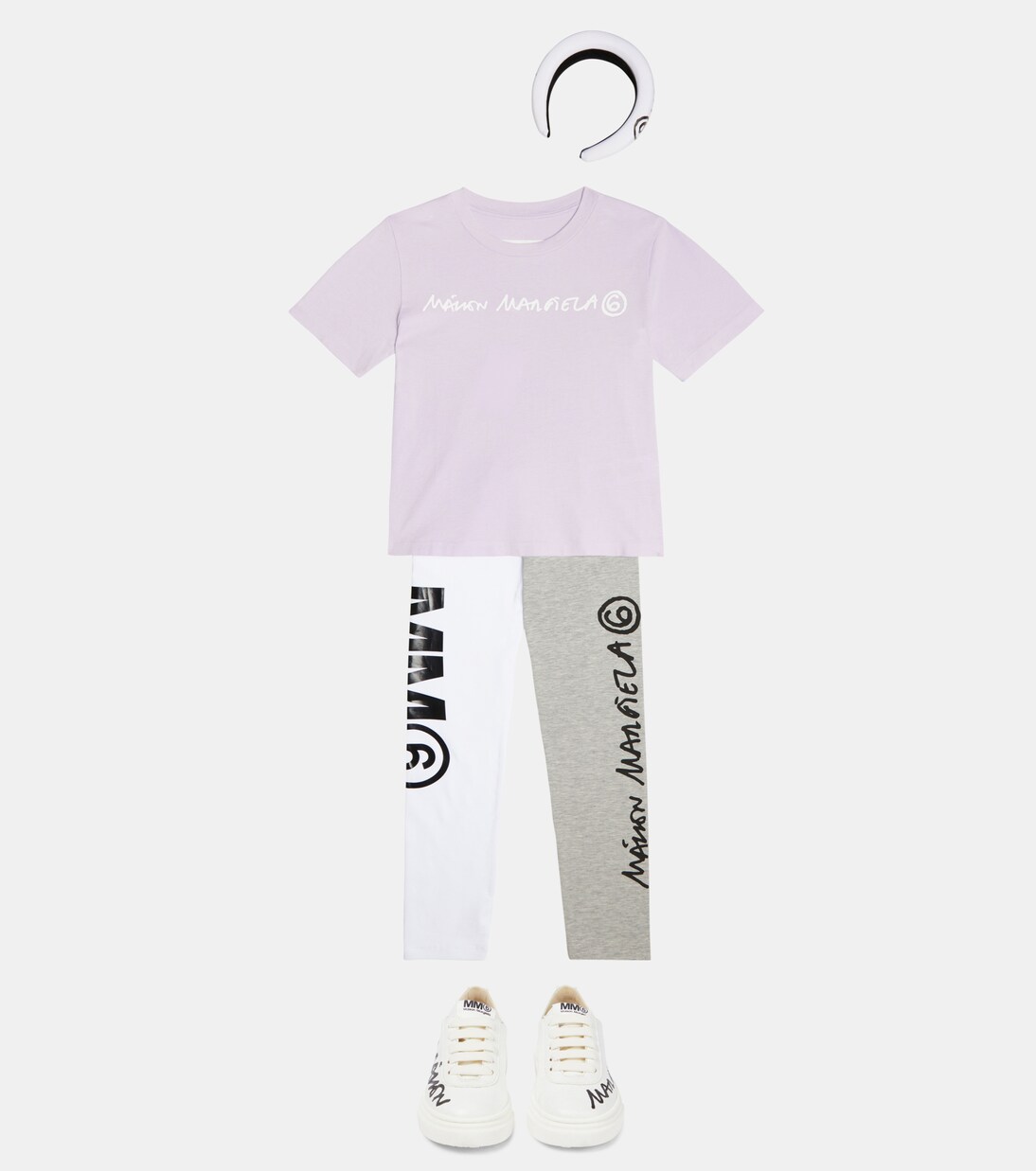 Logo cotton-blend leggings | MM6 Maison Margiela Kids