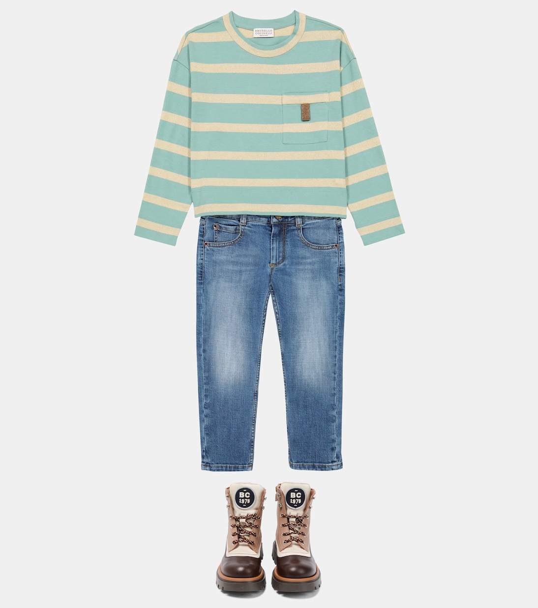 T-Shirt aus einem Baumwollgemisch | Brunello Cucinelli Kids