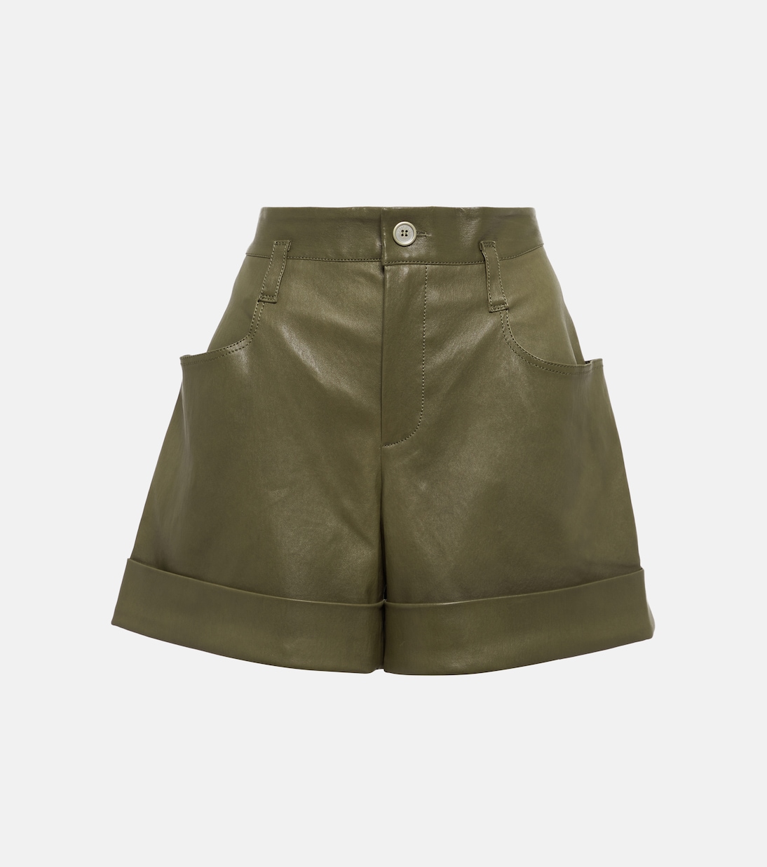 Tuco high-rise leather shorts | Stouls