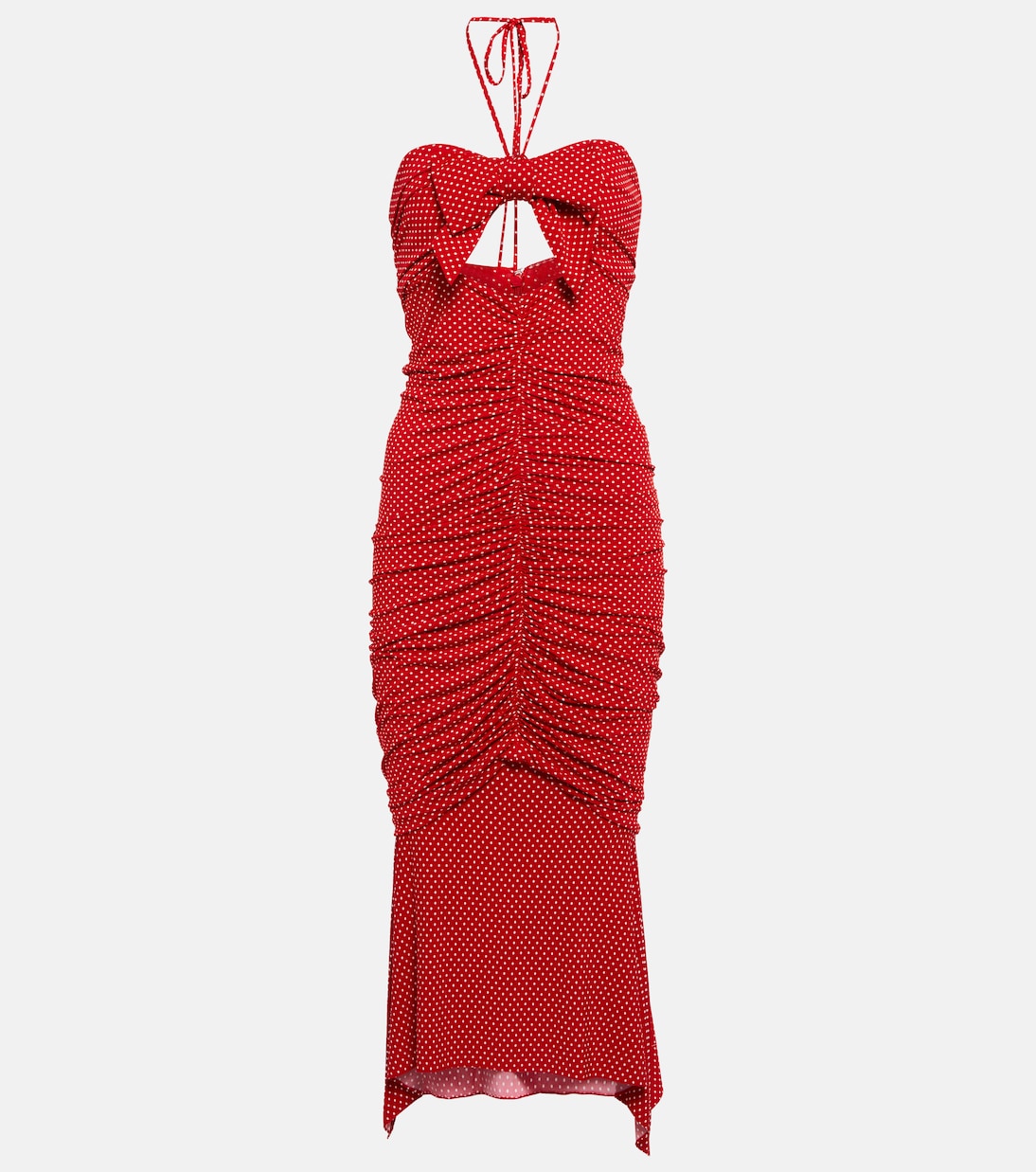 Polka-dot ruched cutout midi dress | Alexandre Vauthier