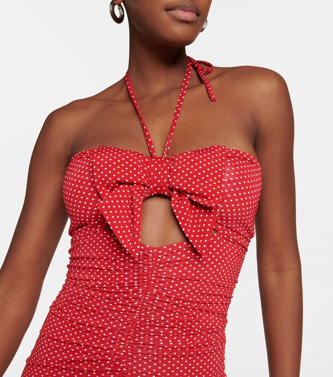 Polka-dot ruched cutout midi dress | Alexandre Vauthier