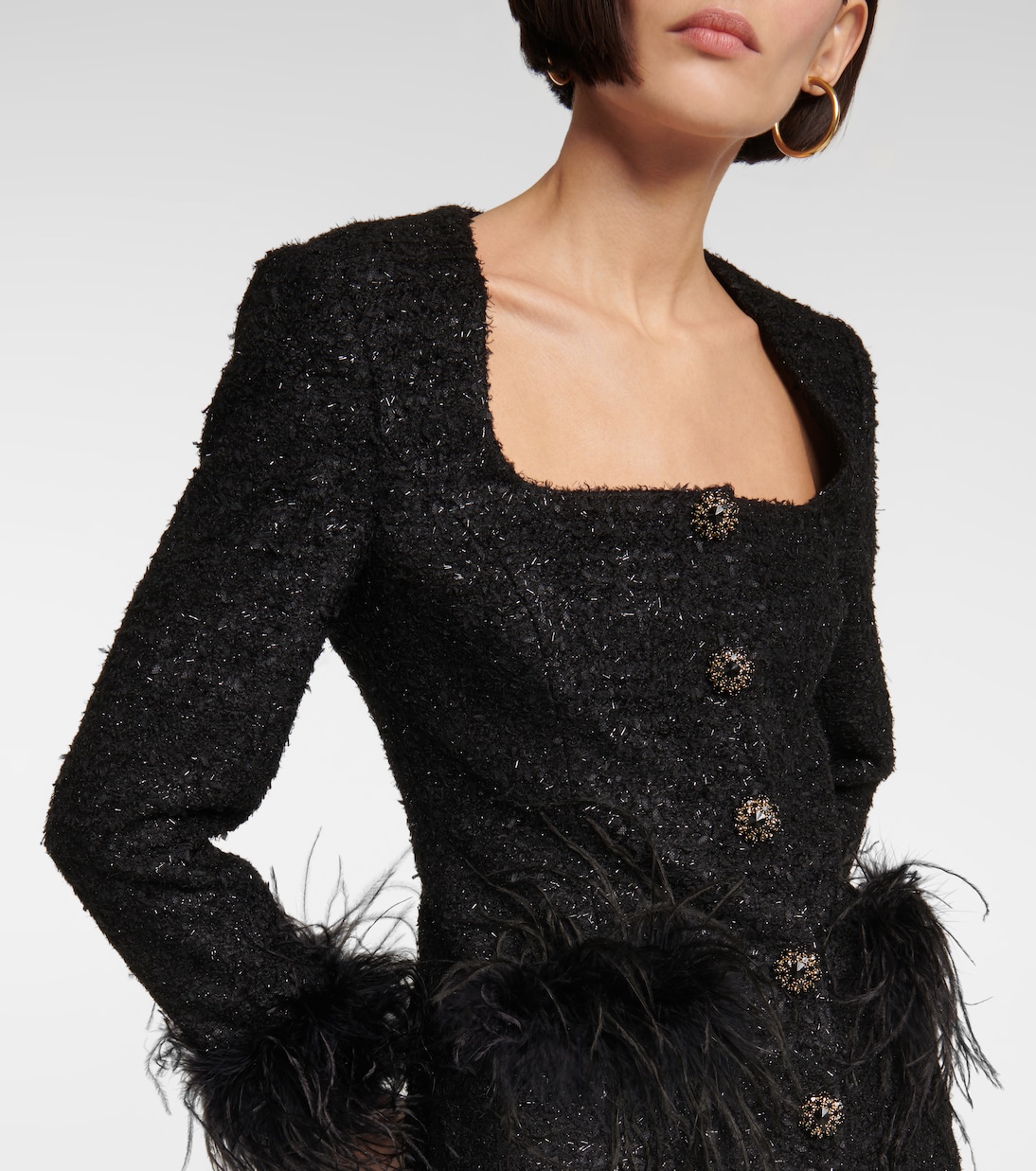 Jourdan feather-trimmed jacket | Rebecca Vallance
