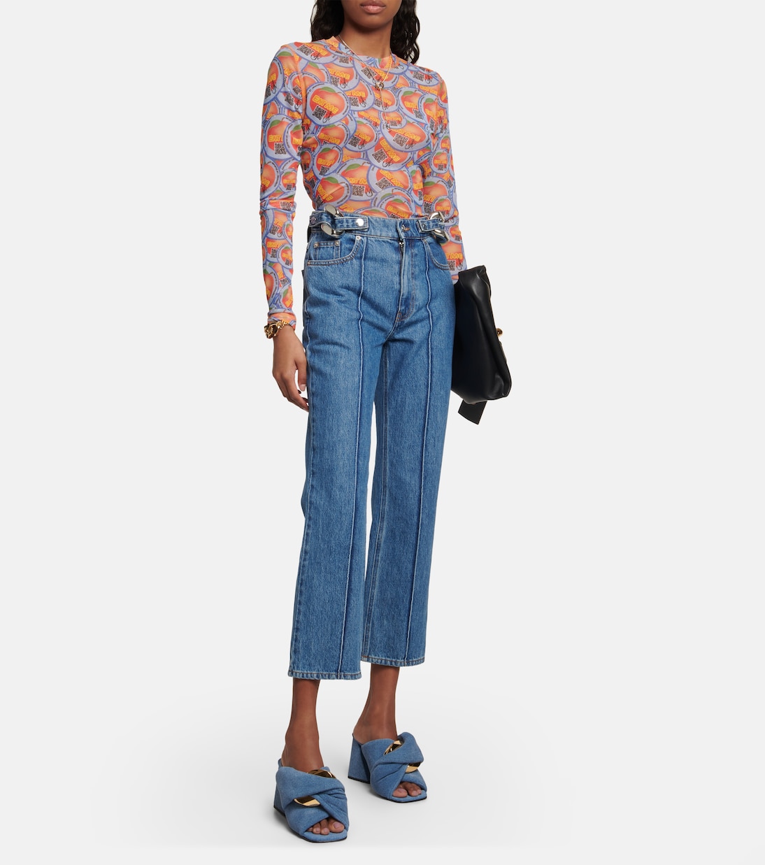 Mules in denim con catena | JW Anderson