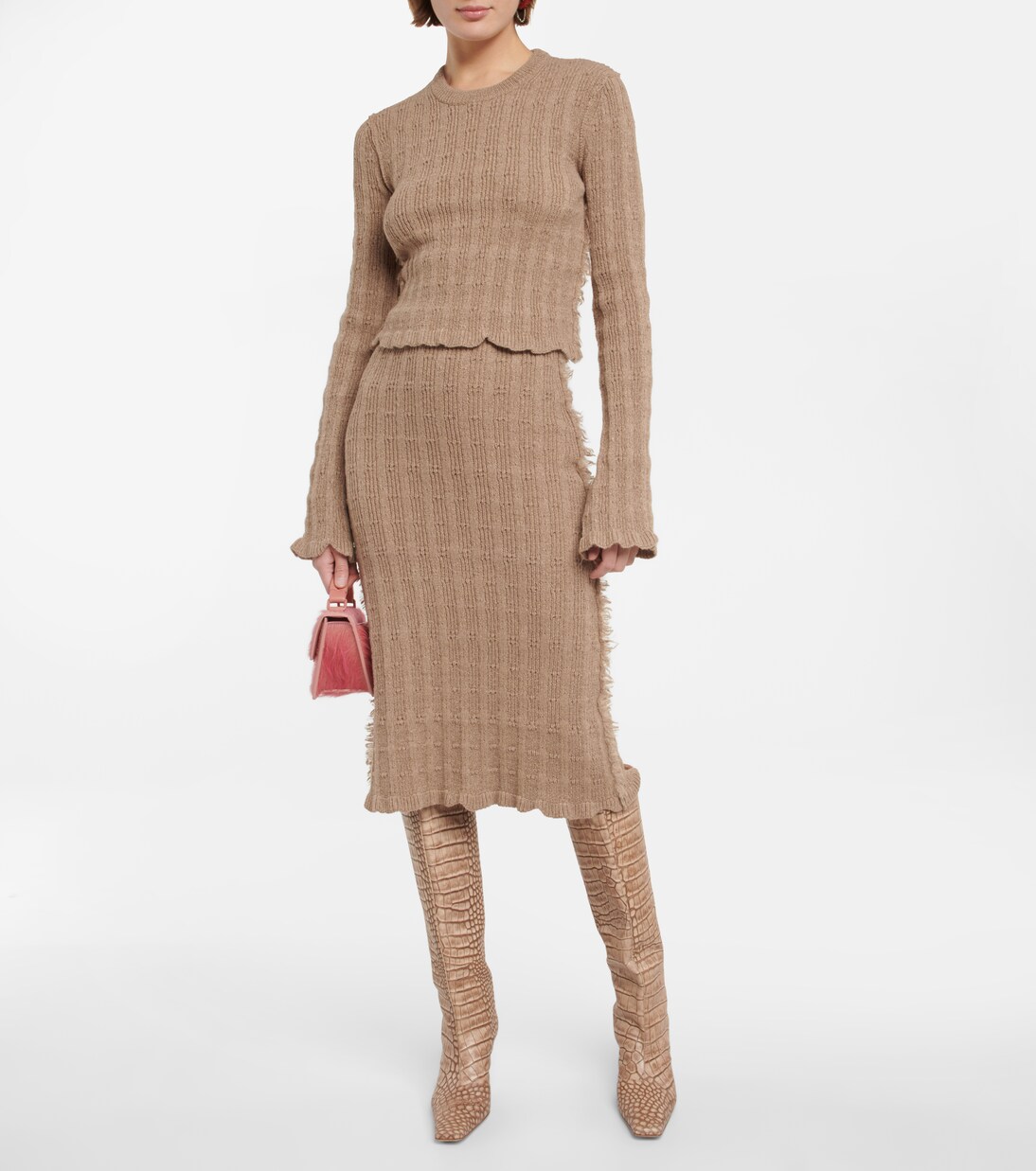 Falda midi en mezcla de lana | Acne Studios
